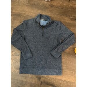 Mens Member's Mark Heathered Blue Quarter Zip Pullover Sweater Size S